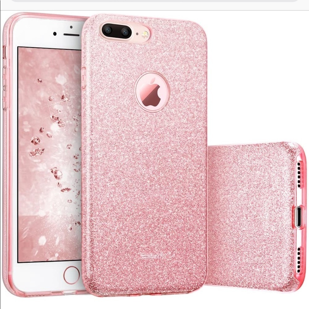IPhone 7Plus Luxury Rose Gold Glitter Sparkle Case - Picture 3 of 7
